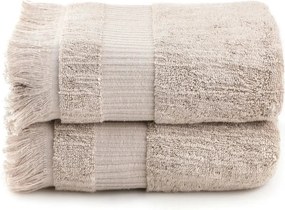Set 2 prosoape baie ZEUS, maro deschis, bumbac, 50x90 cm