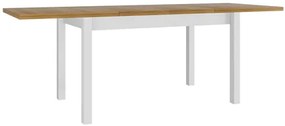 Masă sufragerie extensibilă Wodonas 80 x 140 220 I XL (Stejar grandson + Alb) (pentru 4-10 persoane). 1105414