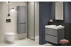 Mobilier lavoar suspendat cu 2 sertare Cersanit, gri, 80 cm, Crea Gri