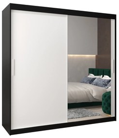 Dulap de haine 200 cm Toki 2 (negru mat + alb mat). 1065017