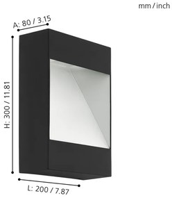 Eglo 98095 - Aplică perete exterior LED MANFRIA LED/10W/230V IP44