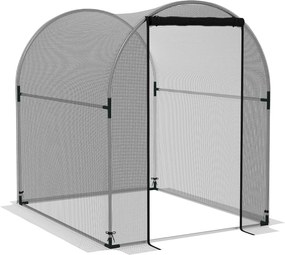 Outsunny Plasă de protecție pentru plante, protecție împotriva păsărilor, cu ușă și cadru solid din oțel, 1,2x1,5x1,5m, Negru/Argintiu | Aosom Romania