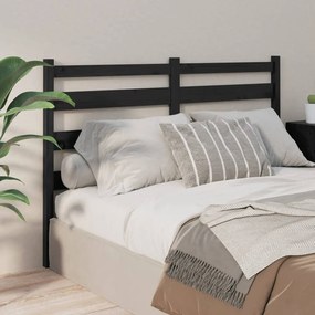 818429 vidaXL Tăblie de pat, negru, 156x4x100 cm, lemn masiv de pin