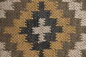 Pernă decorativă multicolor din lână și iută, "WoolJute"