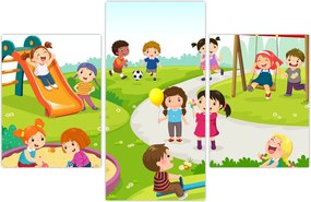 Tablou cu bucuriile copiilor în nisip (90x60 cm)