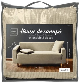 Husă maro elastică pentru canapea cu 3 locuri Sacha – douceur d'intérieur
