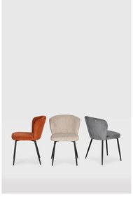 Scaune de dining portocalii 4 buc. din catifea reiată Megan – Marckeric