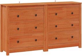 vidaXL Bufet 2 pcs Maro Ceară 140 x 35 x 80 cm Lemn masiv de pin