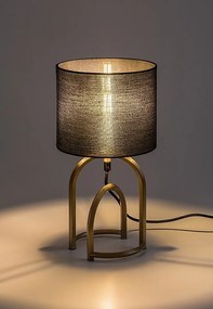 Veioza/Lampa de masa metal auriu abajur negru Gisaya