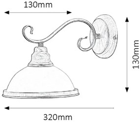 Rabalux 2751 - Corp de iluminat perete ELISETT 1xE27/60W/230V