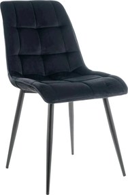 Scaun CHIC, negru, stofa catifelata/metal, 50x58x88 cm