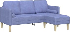 vidaXL Set de canapea cu pernă Albastru Jeans Poliester