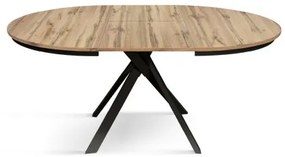 PAZZO DESIGN Masă extensibilă Gabri, picioare încrucișate Shangay rotundă, fabricată în Italia, bază neagră, stejar rustic | Aosom Romania