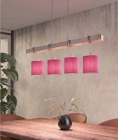 Brilagi - Lustră LED pe cablu NUBILA 4xE27/60W/230V gri/roz