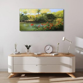Tablou canvas Pod modern de pădure fluvială