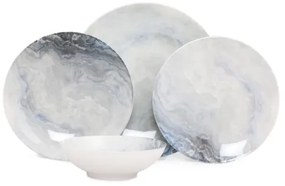 Set de veselă, 24 piese, porțelan, maro