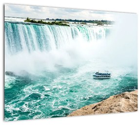 Tablou cu cascadele și corabie (70x50 cm), în 40 de alte dimensiuni noi