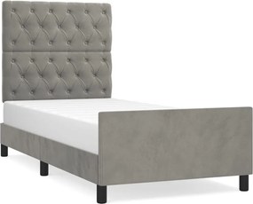 vidaXL Cadru de pat fără saltea, gri deschis, 80x200 cm, catifea