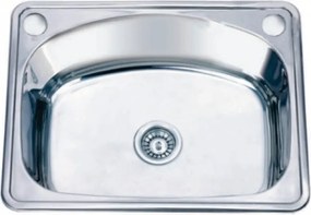 Chiuveta inox Inter Ceramic Alpaca cu o cuva fara picurator finisaj inox lucios 61.5x47.5 cm