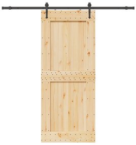 vidaXL Ușă glisantă cu set de feronerie 95x210 cm, lemn masiv de pin