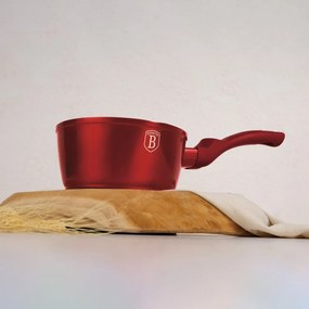 Set de oale si tigai cu capace, marmorate, 18 piese Burgundy Metalic Line Berlinger Haus BH 7035