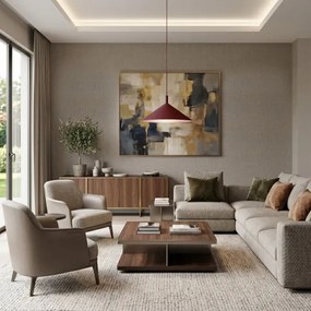 Lustră suspendată pe cablu ANEGA, 1xGX53/15W/230V, Ø 50 cm, burgund