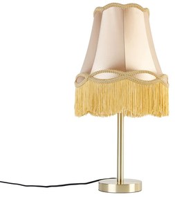 Lampă de masă clasică alamă cu abajur bunică auriu 30 cm - Simplo