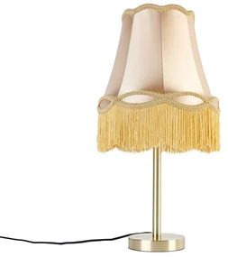 Lampă de masă clasică din alamă cu abajur Granny auriu 30 cm - Simplo