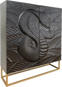 Comoda cu aplicatie exotica pe fronturi SNAKE 120cm negru