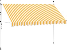 vidaXL Copertină retractabilă manual, portocaliu și alb, 400 cm, dungi