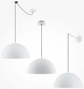 Lustra/Pendul metalic Basic D-35cm alb