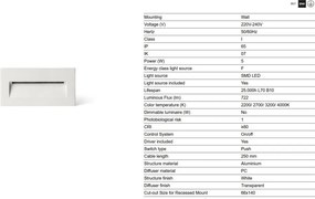 Spot LED incastrabil iluminat ambiental IP65 MANI alb