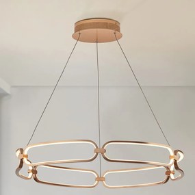 Lustra LED suspendata design ultra-modern 80cm Colette auriu roze
