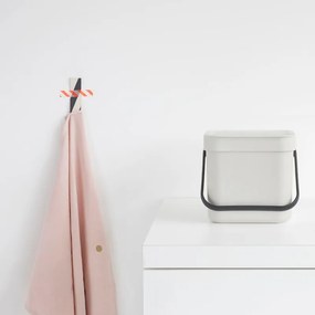 Brabantia Coș de colectare selectivă a deșeurilor Sort&Go 1005514, 6 l, Mâner, Montabil pe perete, Gri deschis
