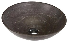 Sapho - Lavoar pentru blat BLOK Ø 40 cm maro/piatră