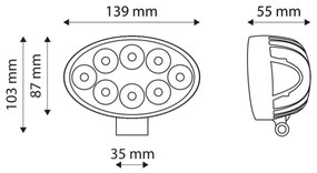 LED spot auto EPISTAR 24W 10-30V IP67 6000K