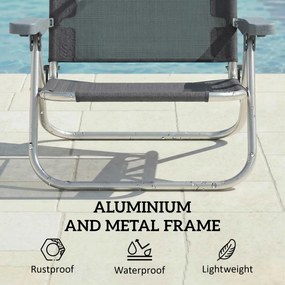 Outsunny Șezlong pliabil pentru grădină cu pernă copertină reglabilă spătar reglabil în 6 poziții 62 x 68 x 79 cm Gri închis | Aosom Romania
