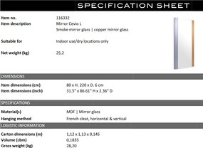 Oglinda decorativa moderna Cevio L 80x220cm