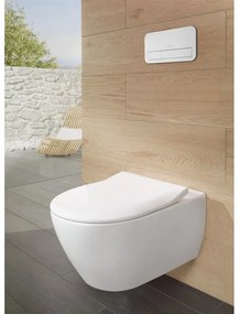 Set vas WC suspendat, Villeroy &amp; Boch, Subway 2.0, cu capac SoftClose si QuickRelease, CeramicPlus, alb alpin