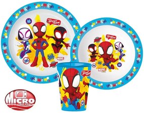 Omul Păianjen set de masă, set micro plastic, cu pahar de 260 ml
