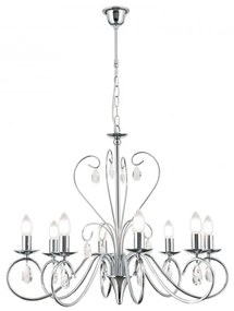 Candelabru 8 brate stil clasic cu cristale K9 Alessia crom
