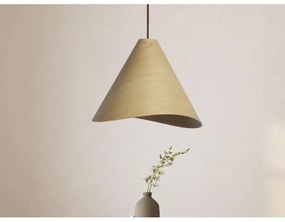 Lustră suspendată pe cablu din lemn masiv, Ø 45 cm, 1xE27/60W/230V, stejar/hevea