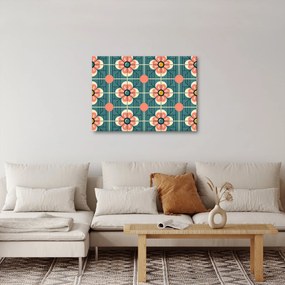 Tablou - Model retro cu flori (70x50 cm)