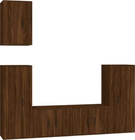 vidaXL Set dulapuri TV, 5 piese, stejar maro, lemn prelucrat