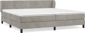 vidaXL Pat box spring cu saltea, gri deschis, 200x200 cm, catifea