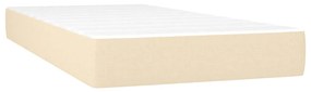 Pat box spring cu saltea, crem, 100x200 cm, textil Crem, 100 x 200 cm, Benzi orizontale