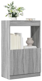 vidaXL Dulap înalt, gri sonoma, 63x33x100 cm, lemn prelucrat