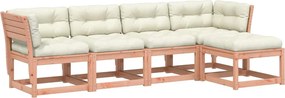 vidaXL Set mobilier de grădină cu perne, 5 piese, lemn masiv douglas