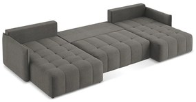 Colțar gri închis extensibil/cu spațiu de depozitare (în formă de "U") Moku – Makamii