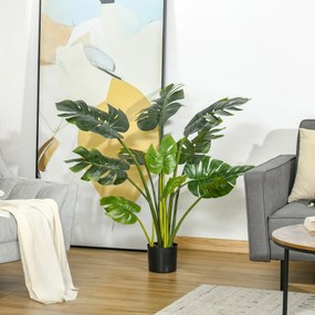 HOMCOM plante artificiale 110 cm Monstera artificială plante de interior și exterior în ghiveci copac artificial plantă decorativă plantă de birou ghiveci din plastic pentru interior și exterior | Aosom Romania